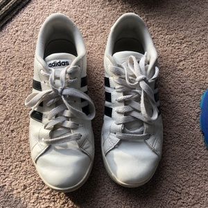 White and Black Adidas Sneakers